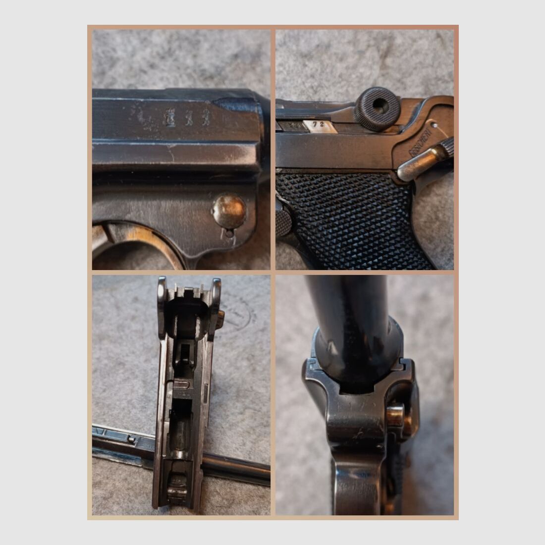 Mauser S/42 Luger P.08 1918 langer Lauf + Repro Holster Schaft