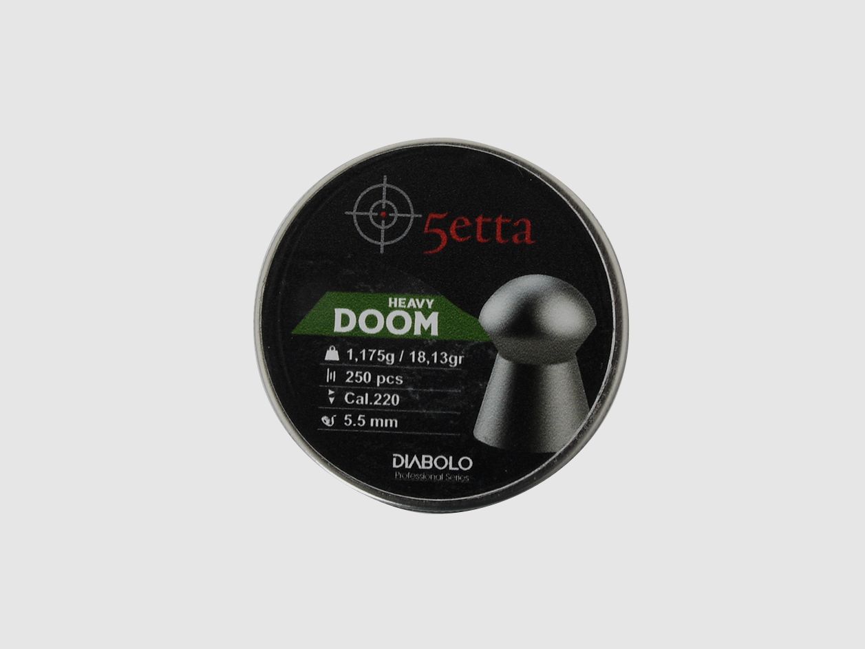 5etta Luftgewehrgeschosse Doom Heavy 5,5 mm 1,175 g / 18,13 g 250 Stück