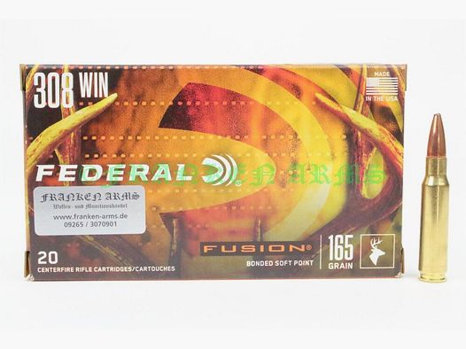 Federal Premium .308 Win. Fusion 165gr. 10.7g 20 pieces quantity discounts