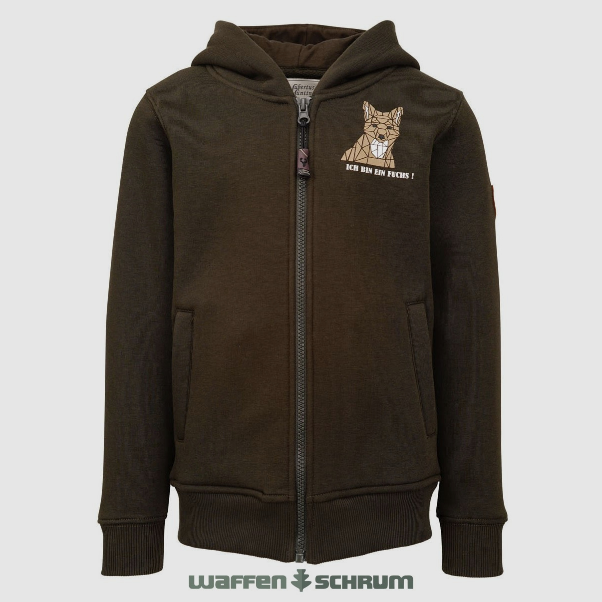 Hubertus Hoodie- Ich bin ein Fuchs Oliv