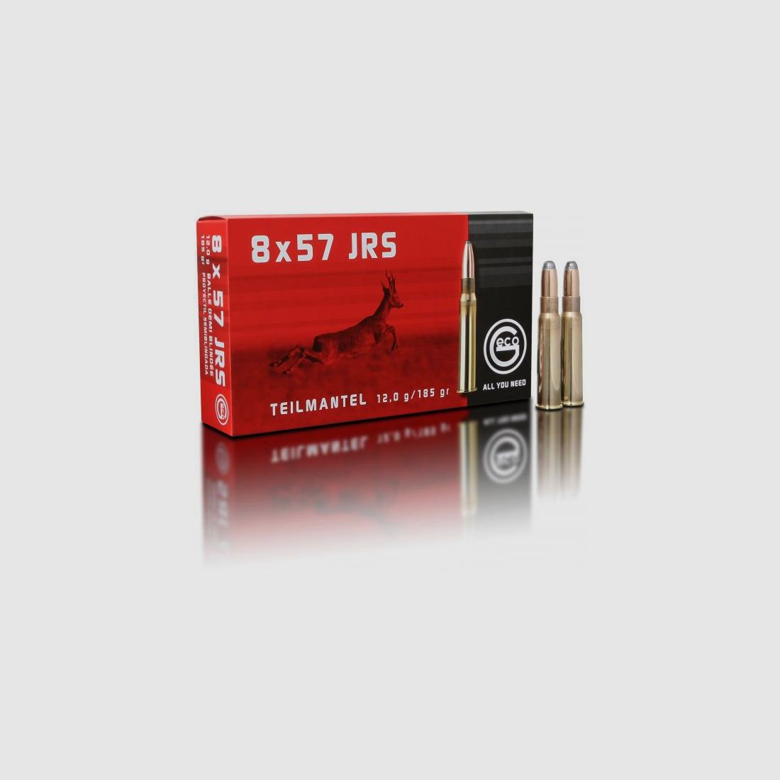 Geco 8x57 IRS, partial jacket 12.0g 185 grs.