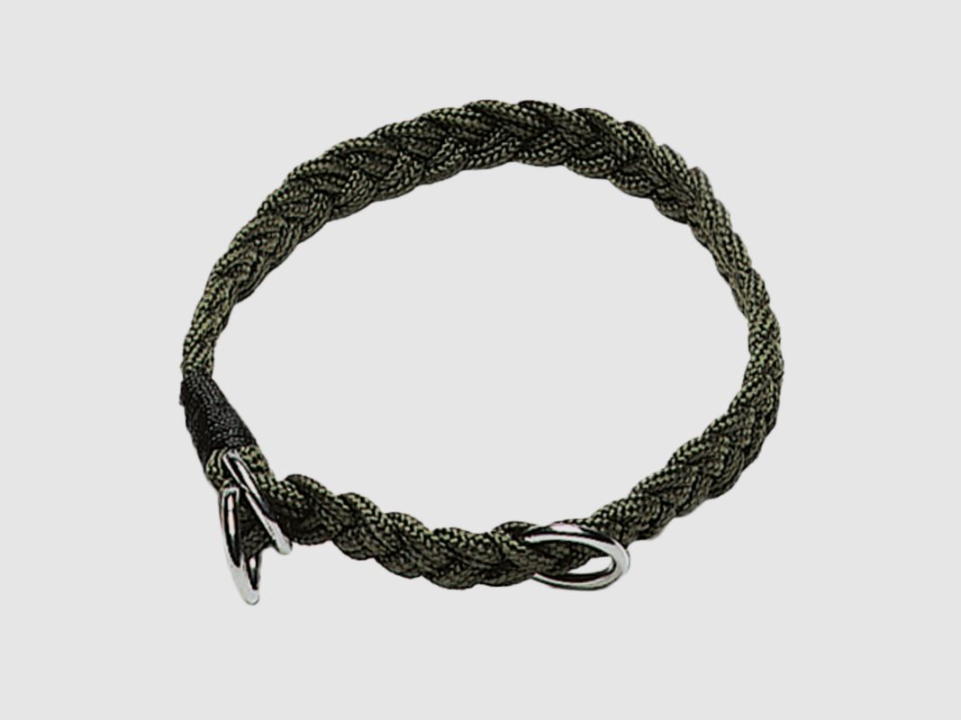 GREEN CHOKE COLLAR 40 CM BRAIDED WITH LIMITATION
