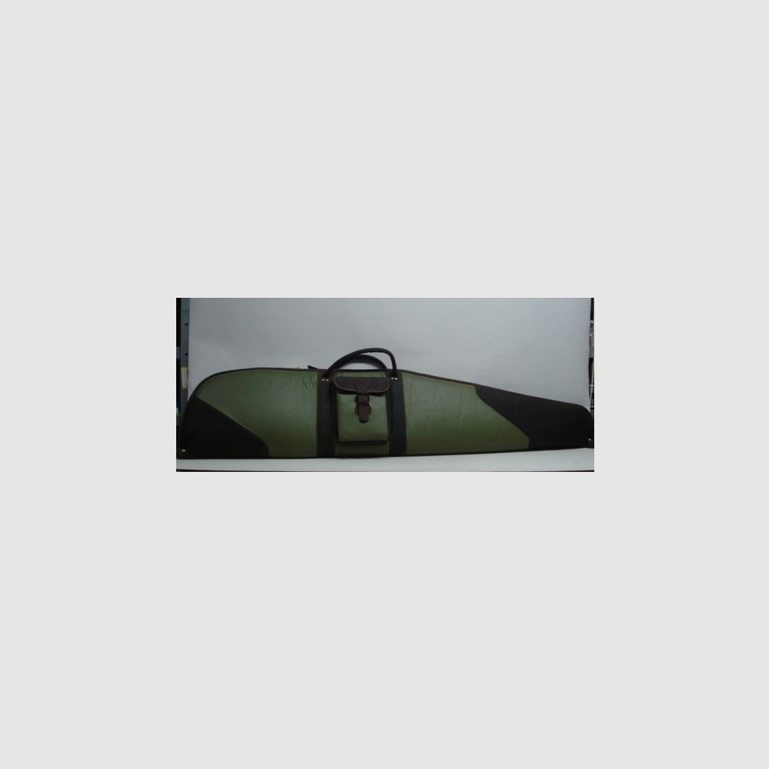 Funda verde de cuero liso - Longitud: 140 cm, bolsillo exterior