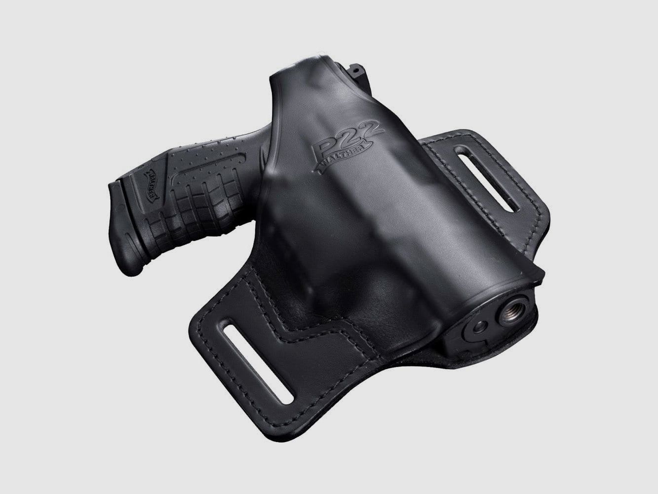 Ledergürtelholster schwarz für Walther P22