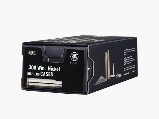 RWS Hülsen .308 Win. vernickelt 100 Stück