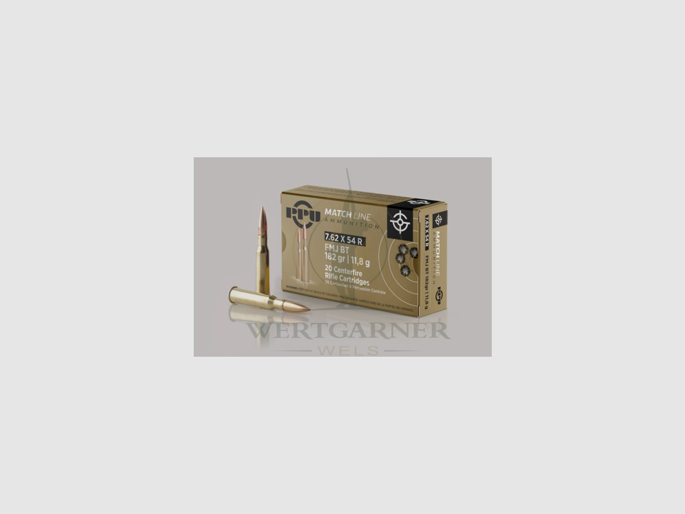 PPU 7.62X54 R 182gr FMJ Match Line 20 pieces