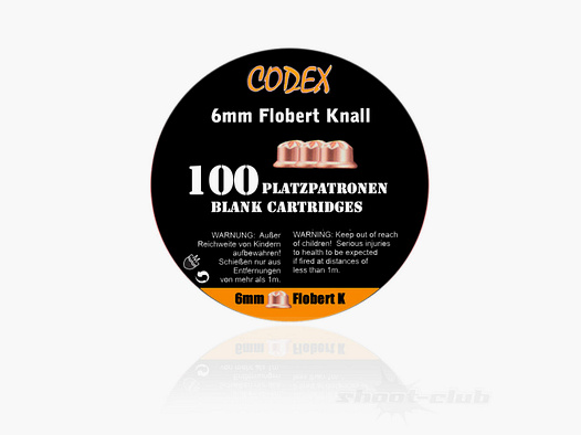 Albrecht Kind GmbH Codex 6mm Flobert blank cartridges, 100 pcs
