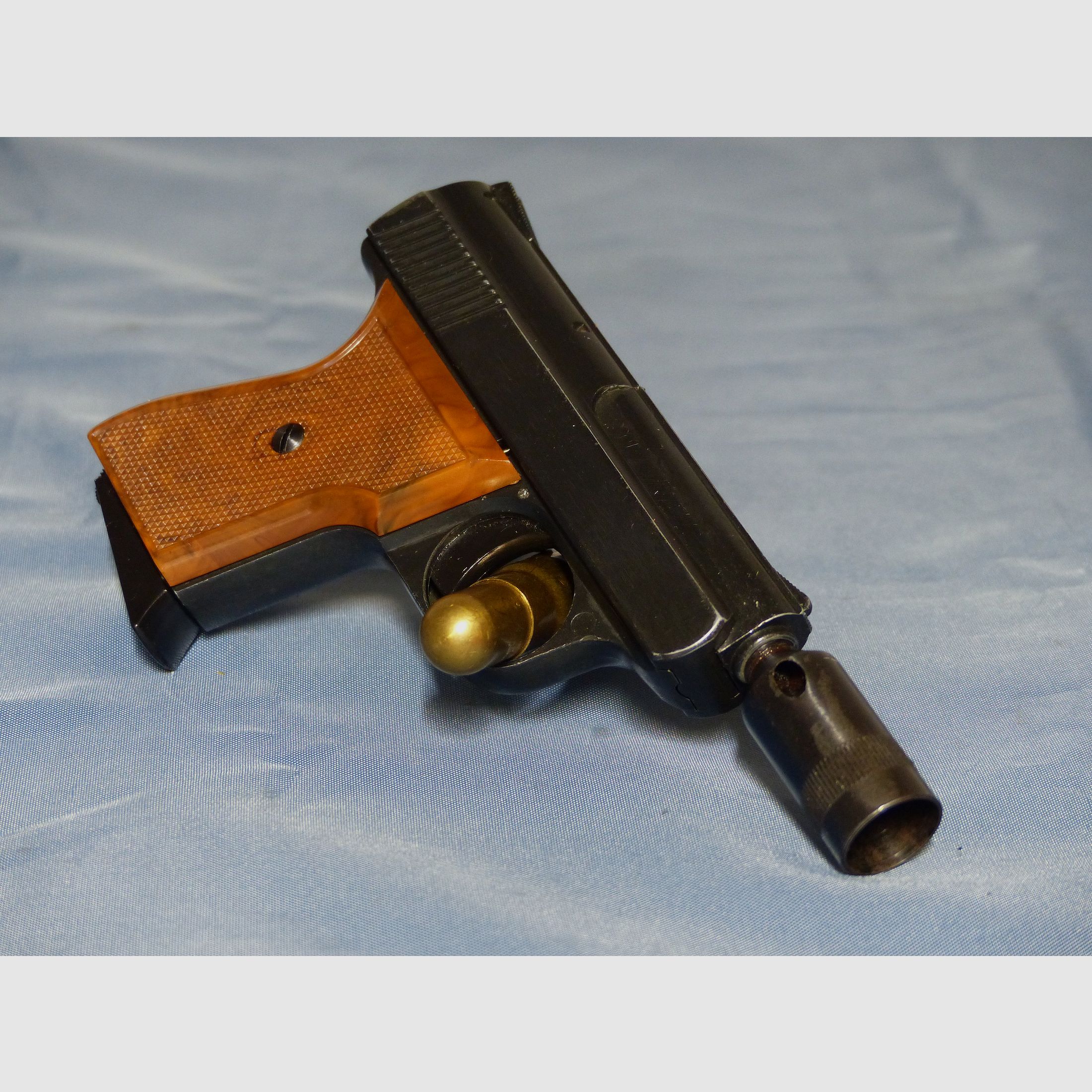 Schreckschuss Gas Pistole Rhöner SM Mod. 15 Cal. 8 mm Knall PTB 83 aus 1975 OVP vintage