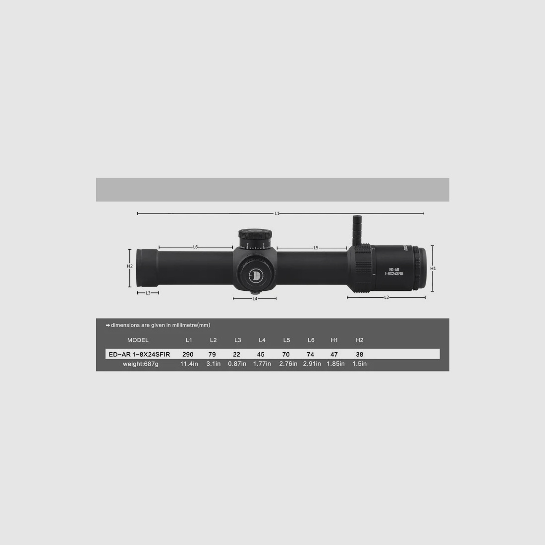 DISCOVERY OPTICS ED-AR 1-8X24SFIR FFP-MRAD LPVO kein Vortex Kahles Athlon Bushnell Delta