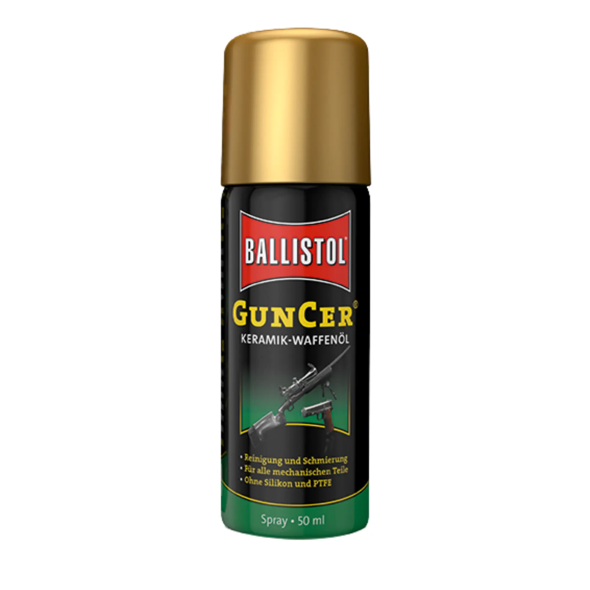 Spray de aceite cerámico para armas Ballistol GunCer (50 ml)
