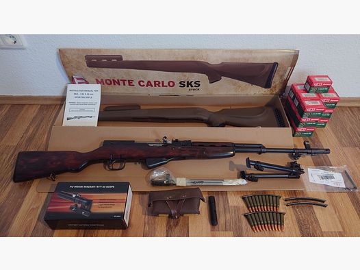SLB Simonov SKS-45, TULA, matching numbers, sportingly approved, very good shooting pattern, accessories