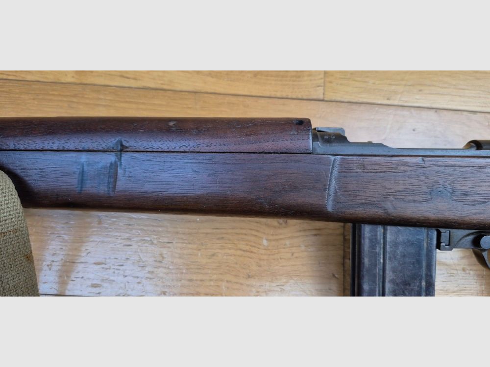 Tombée du ciel ! Rarissime Carabine USM1 A1 de parachutiste des toutes premières fabrications – Arme INLAND de mai 1943 – 1ière série de 70.948 armes – 100% Inland et 100% d&rsquo;origine – Cal .30 M1 – Pièce rarissime en excellent état mécanique et esthétique – Cat B 2e) ! – TBE++, image 33 sur 55