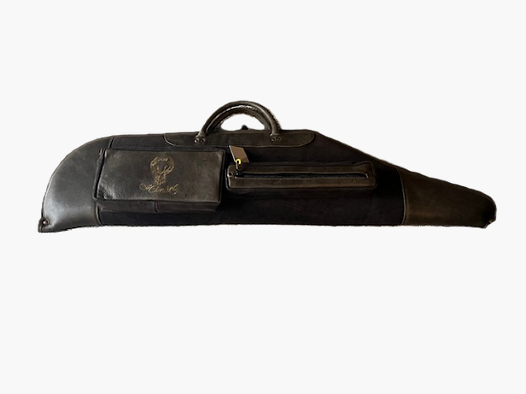 Gevoerd leren en alcantara holster met twee zijvakken