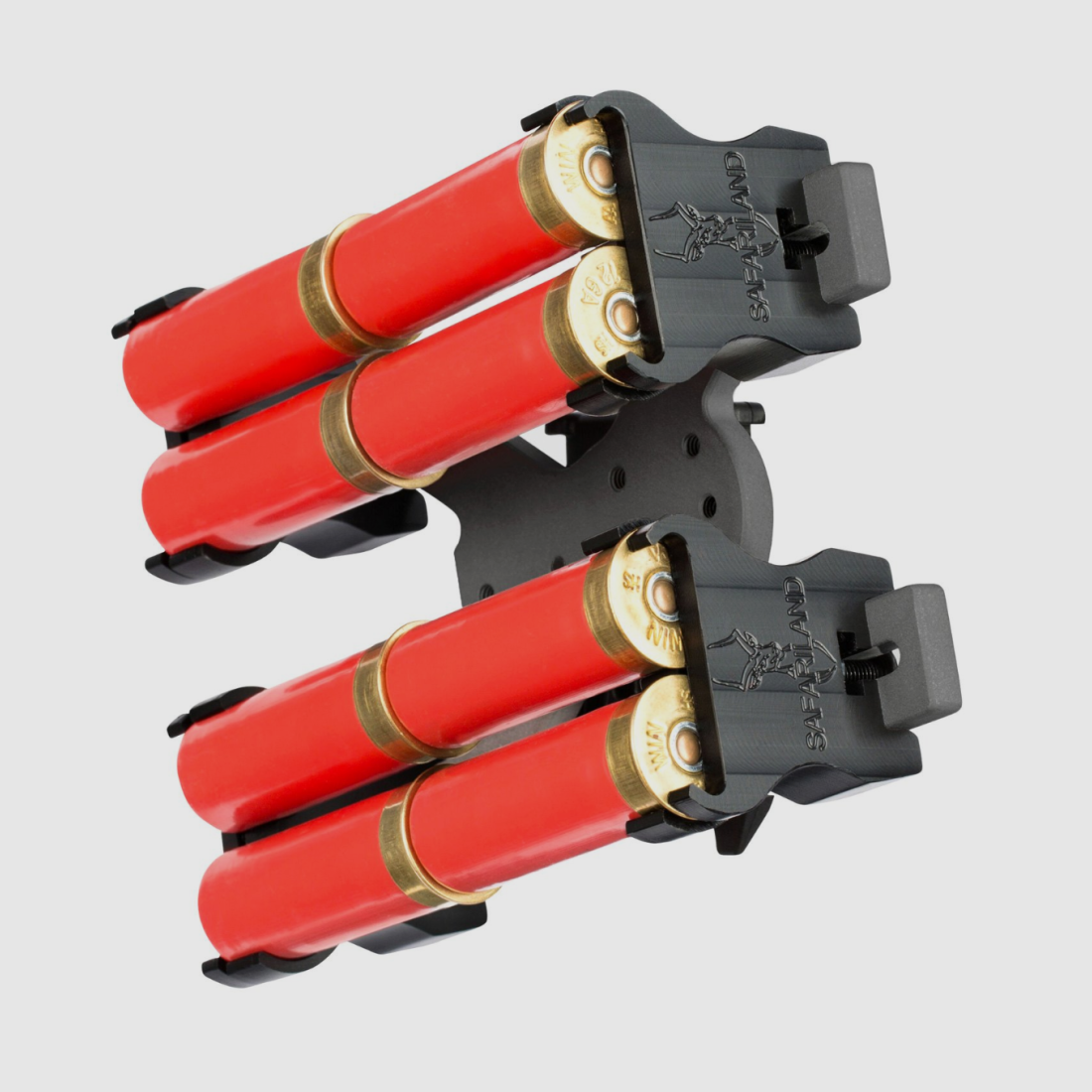 Safariland 086-12-2 Double 12 Shotgun Shellholder, Black. Mount: ELS35&35 (Fork and Receiver)
