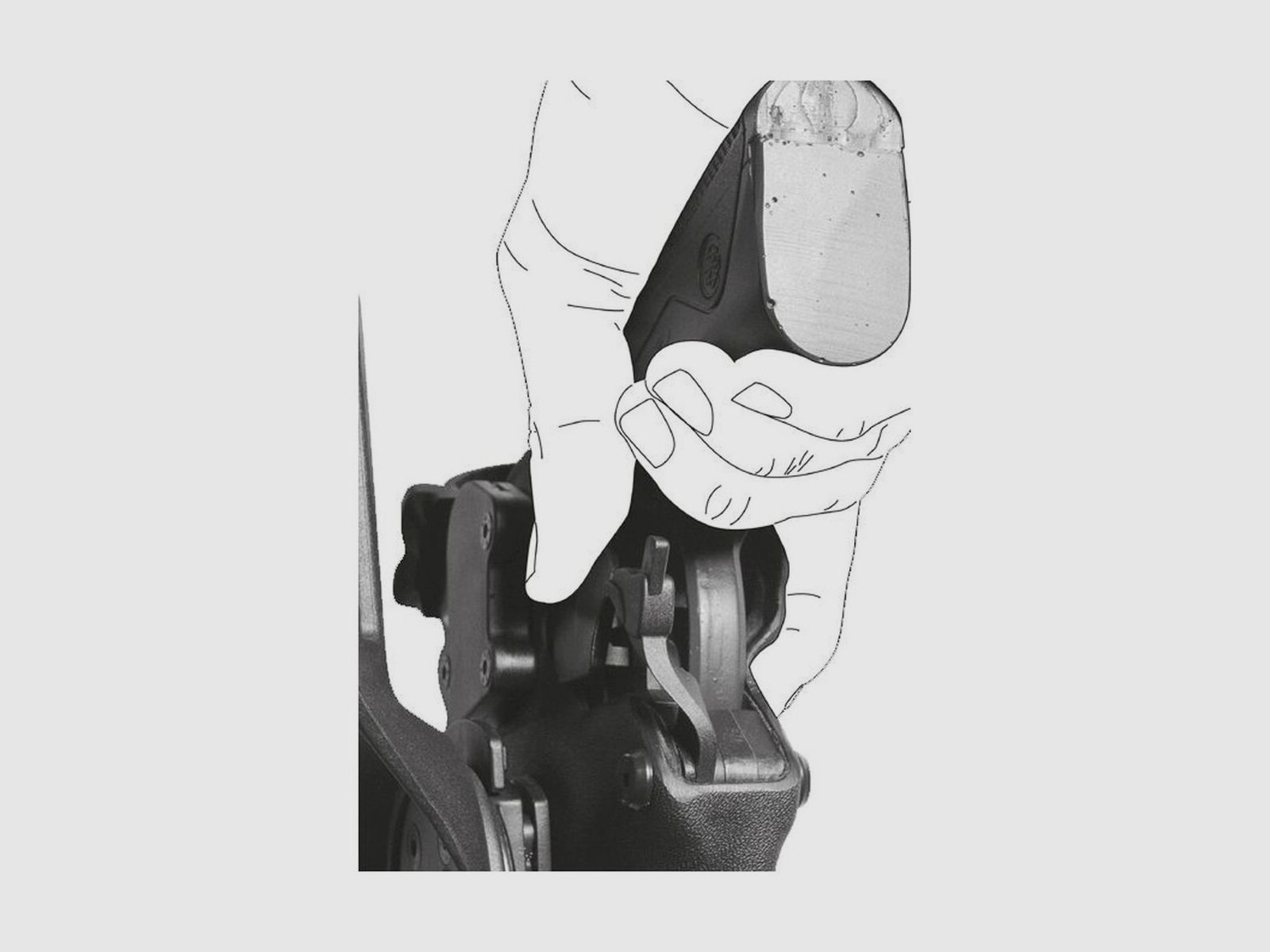 Polymerholster “RESCUE” mit Sicherung Glock 17/18/19/19X/22/25/31/32/37/38/45 Linkshänder