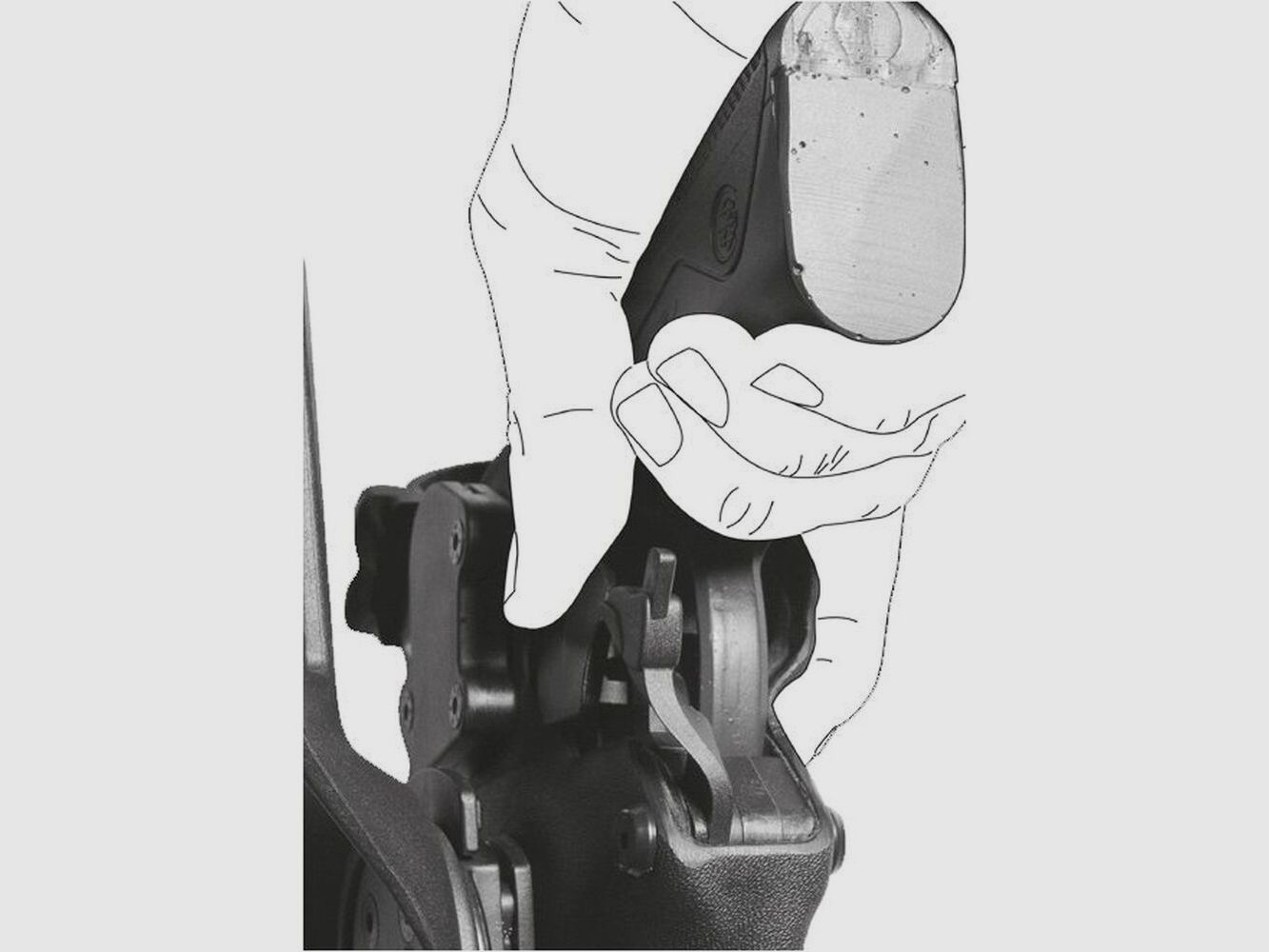 Polymerholster “RESCUE” mit Sicherung Glock 17/18/19/19X/22/25/31/32/37/38/45 Linkshänder