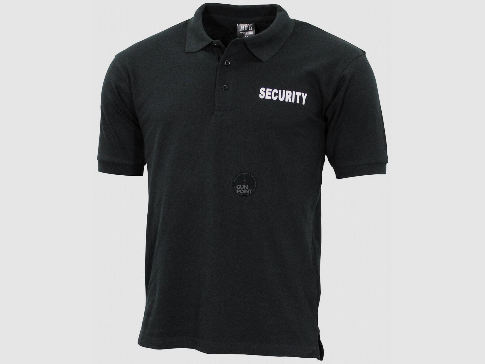 Poloshirt, schwarz,Security, bedruckt