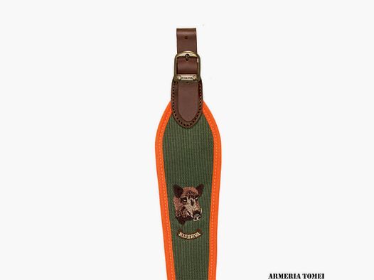 RISERVA – TRAGRIFF FÜR BÜCHSE SCHWARZWILD CORDURA NATURFARBE VERSTELLBAR ORANGE FLUORESZIEREND