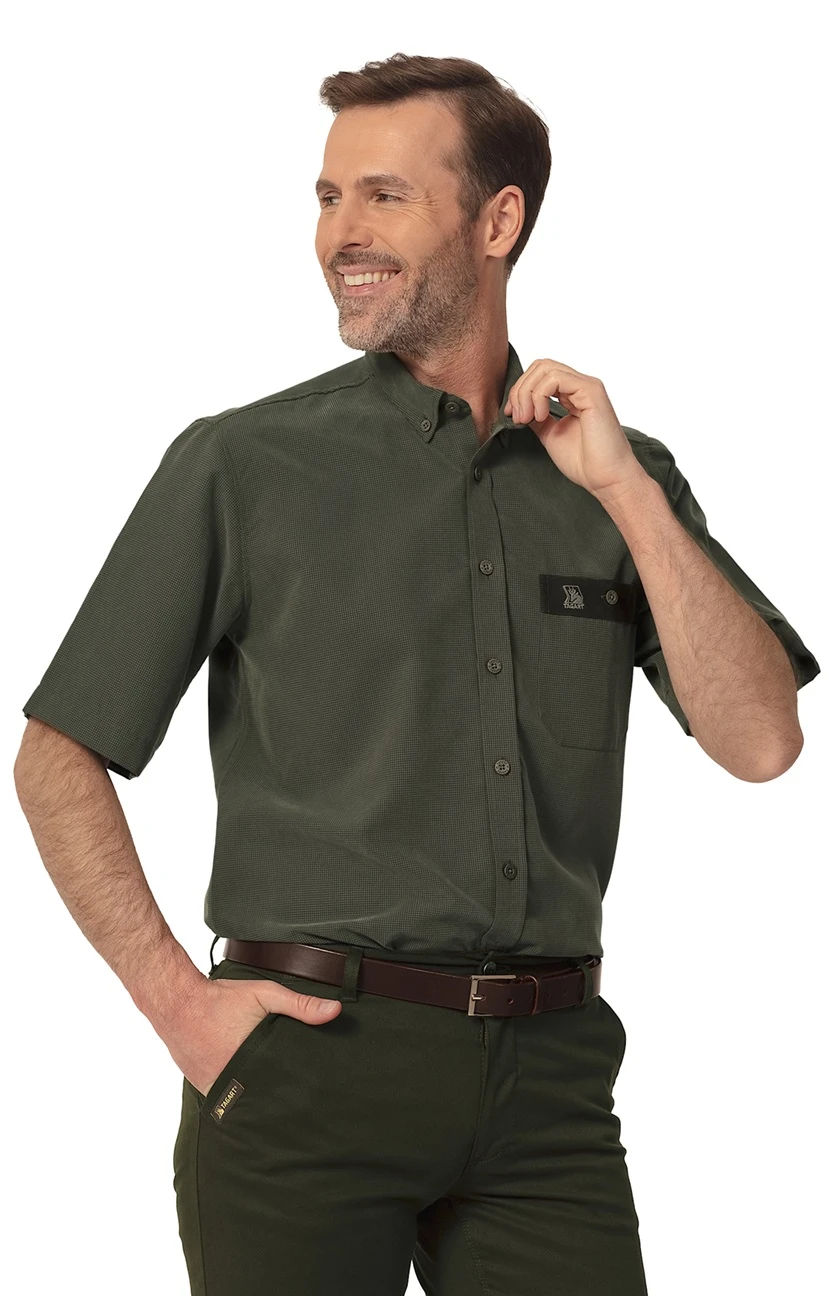 Koszula męska Tagart zielona Vermont Short z modalem, krótki rękaw .e.
