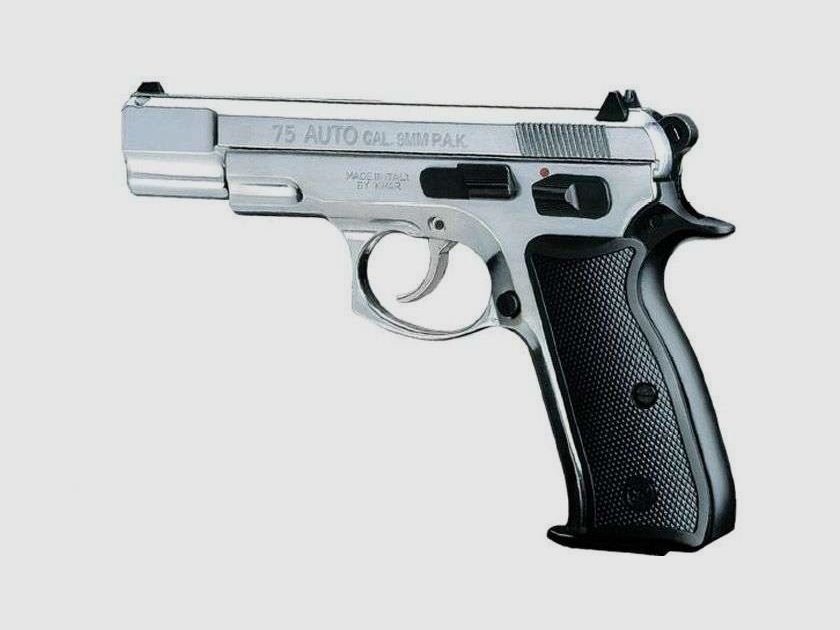 Kimar Pistola CZ 75 Nickel cal.8 mm a salve, immagine 1 di 3