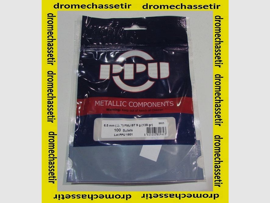 lot de 100 ogives Partizan pour 6,5×52 carcano en 0.268&Prime;, FMJBT 139 grains