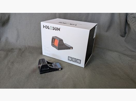 Holosun SCS-MOS-GR, red dot sight, Glock MOS, titanium, green reticle