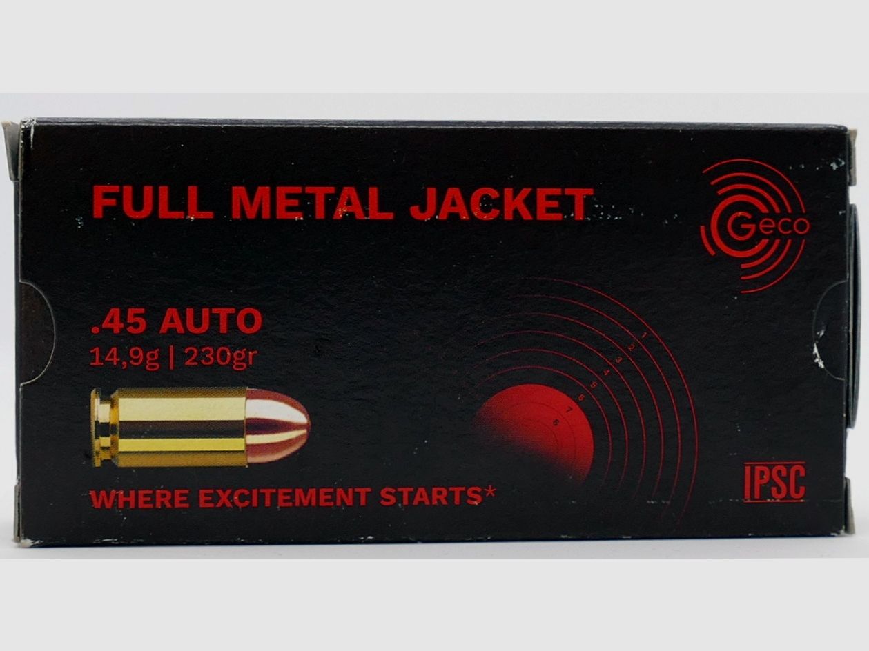 Geco .45 Auto VM 14,9g/230gr. Kurzwaffenpatronen