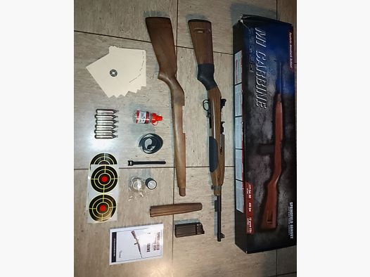  co2 luchtgeweer m1 carbine Springfield 4,5mm .177 + houten kolf accessoires doelwitten stalen kogels bb's set kolf hout 30m1 