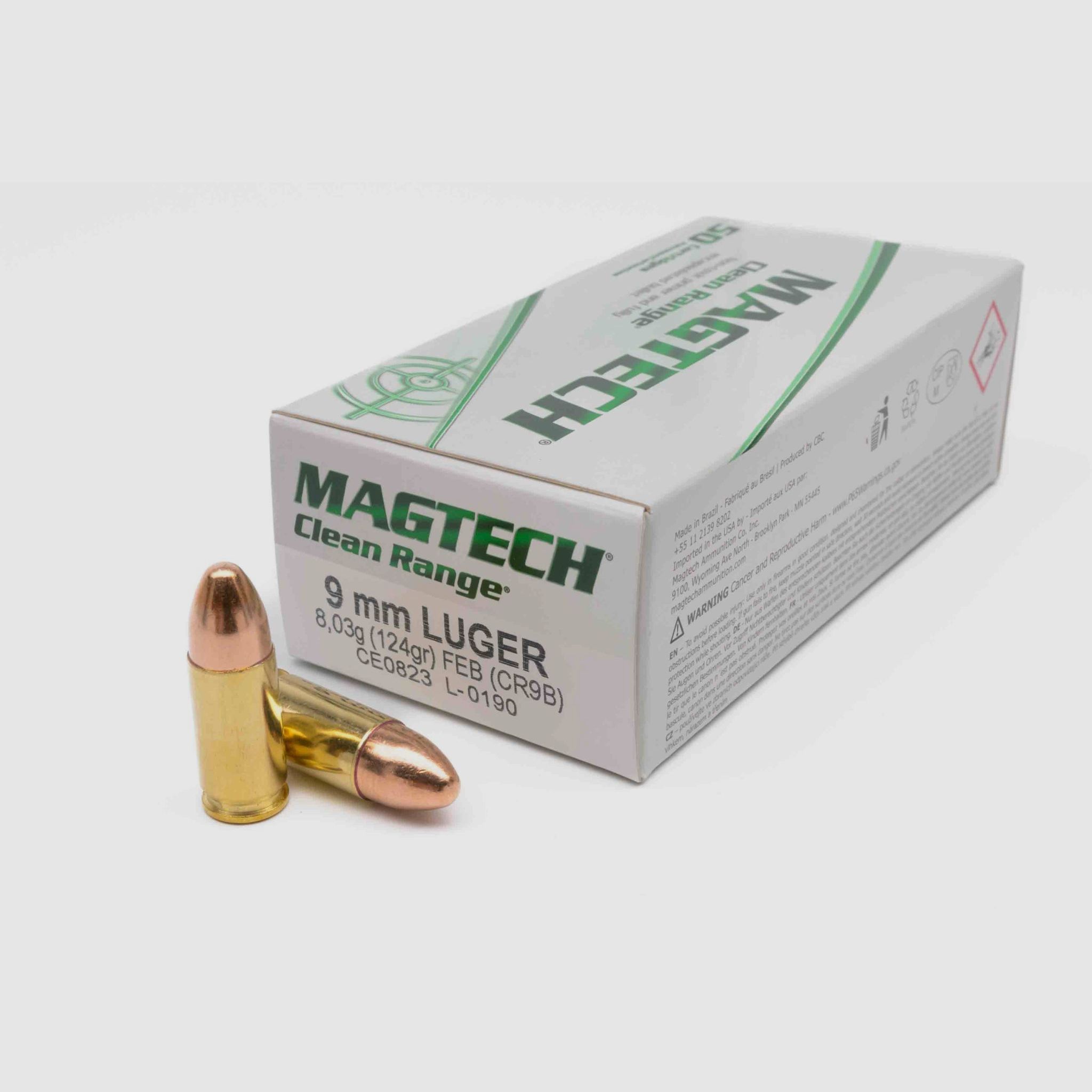 MAGTECH 9 mm Luger Clean Range FEB 8,0g/124grs.