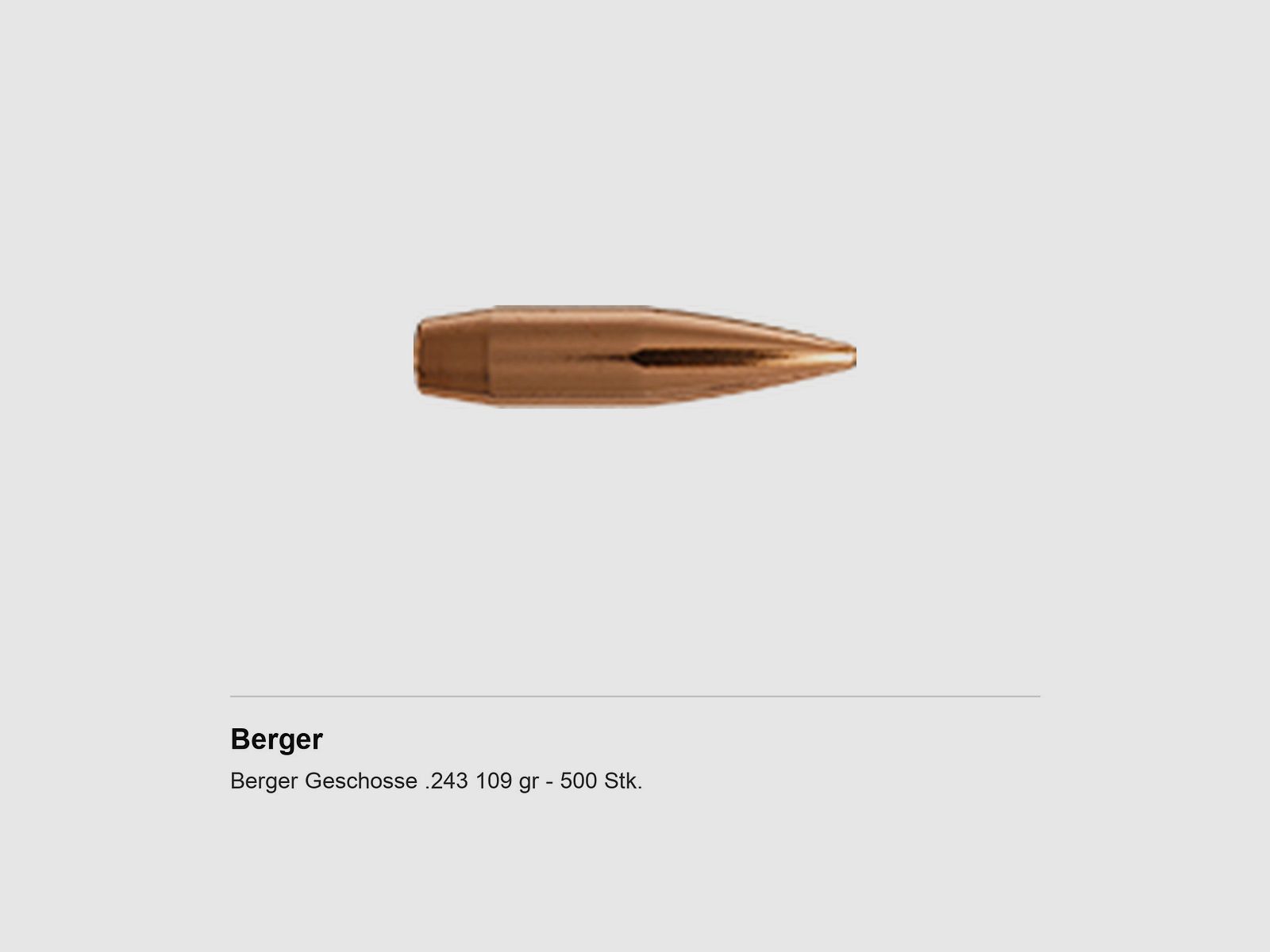 Berger Geschosse .243 109 gr – 500 Stk.