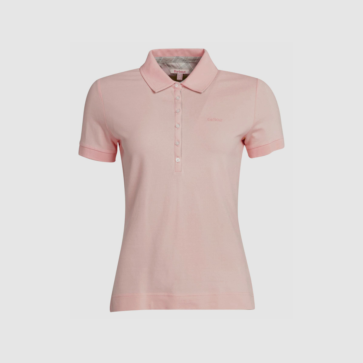 BARBOUR Portsdown Top Poloshirt Petal Pink/ zilver Berken