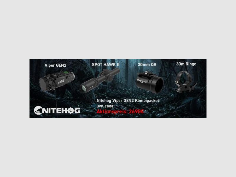 NITEHOG Wärmebild-Gerät/Kamera Viper GEN2 KombiPaket m. 1-6x24 + Montage