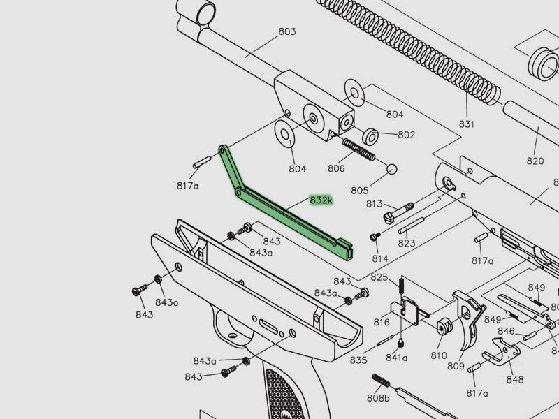 Spannhebel fĂĽr Knicklauf Luftpistole Weihrauch HW 70, Ersatzteil