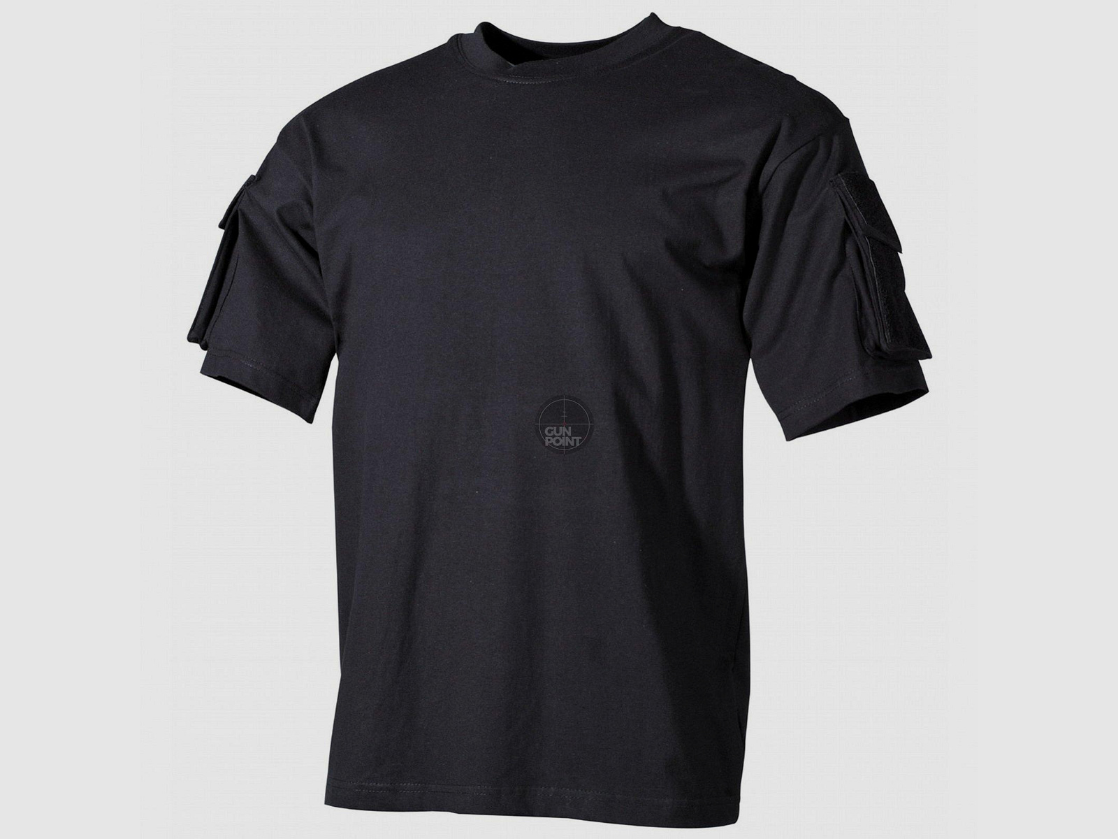 T-shirt US, à manches courtes, noir, avec poches latérales - Taille : L