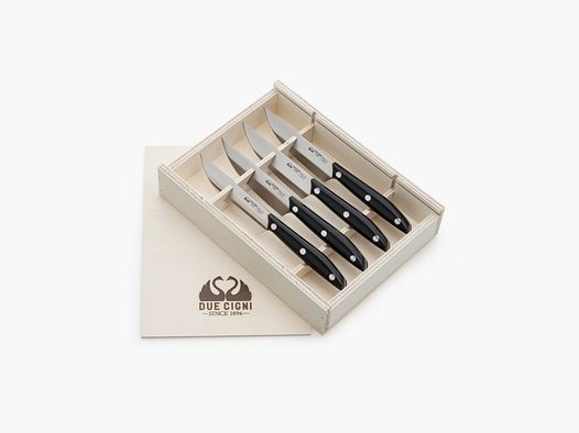 Due Cigni - Set 4 Stk. American Steak "Serie 1896" schwarz POM