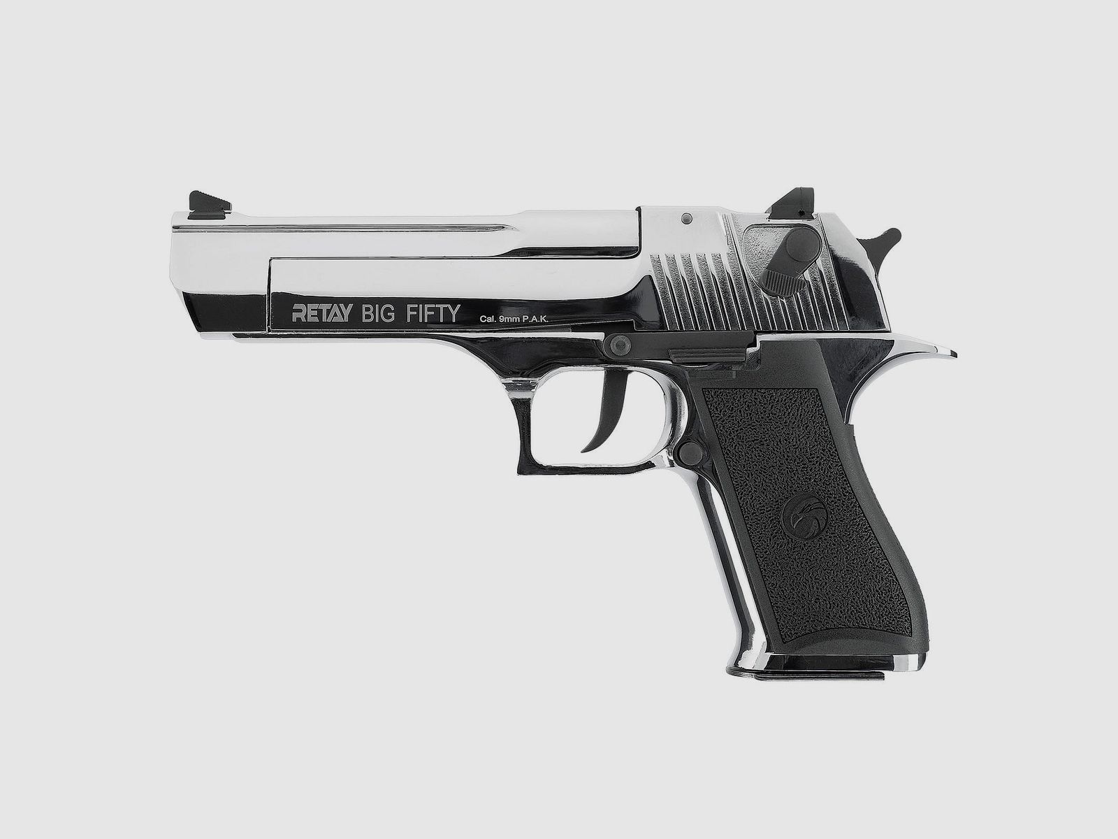 Retay Big Fifty pistola a salve 9 mm P.A.K. finitura cromata