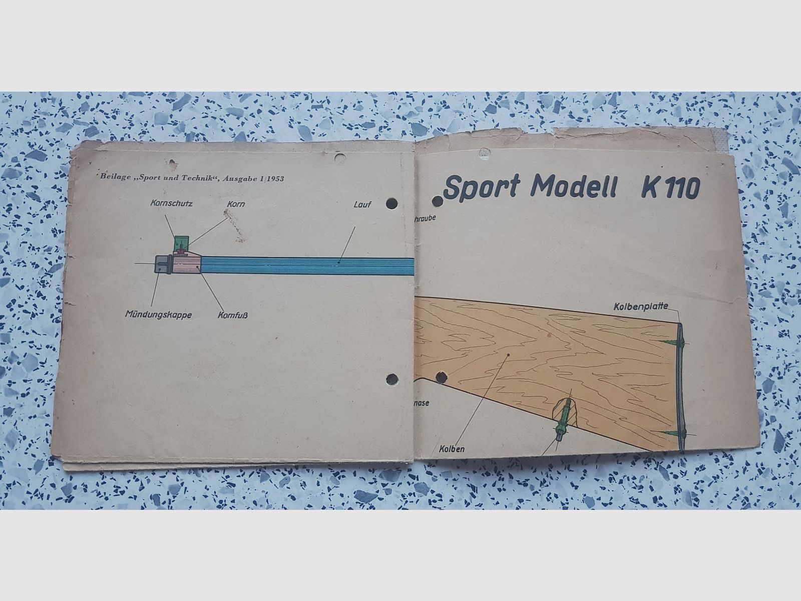 Haenel VEB Suhl Mod. K110   Beschreibung Bedienungsanleitung Luftpistole Luftgewehr KK Gewehr Co2 Pistole siehe Beschreibung. Preis ab