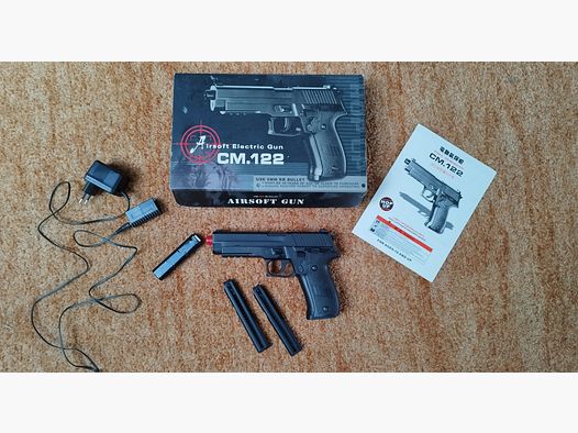 Cyma P226 Metallschlitten Komplettset AEP GSG Softair CM122 + 1 weiteres Magazin