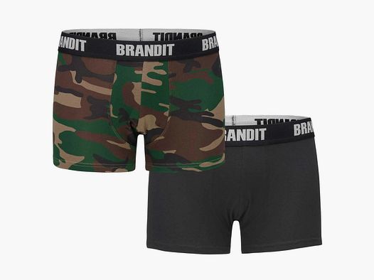 Brandit Brandit Boxershorts 2er Pack logo - Schwarz / S Herren