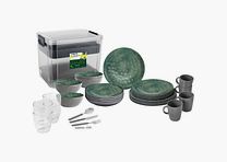 Set di piatti Venetian Sea Green, set di piatti da 40 pezzi