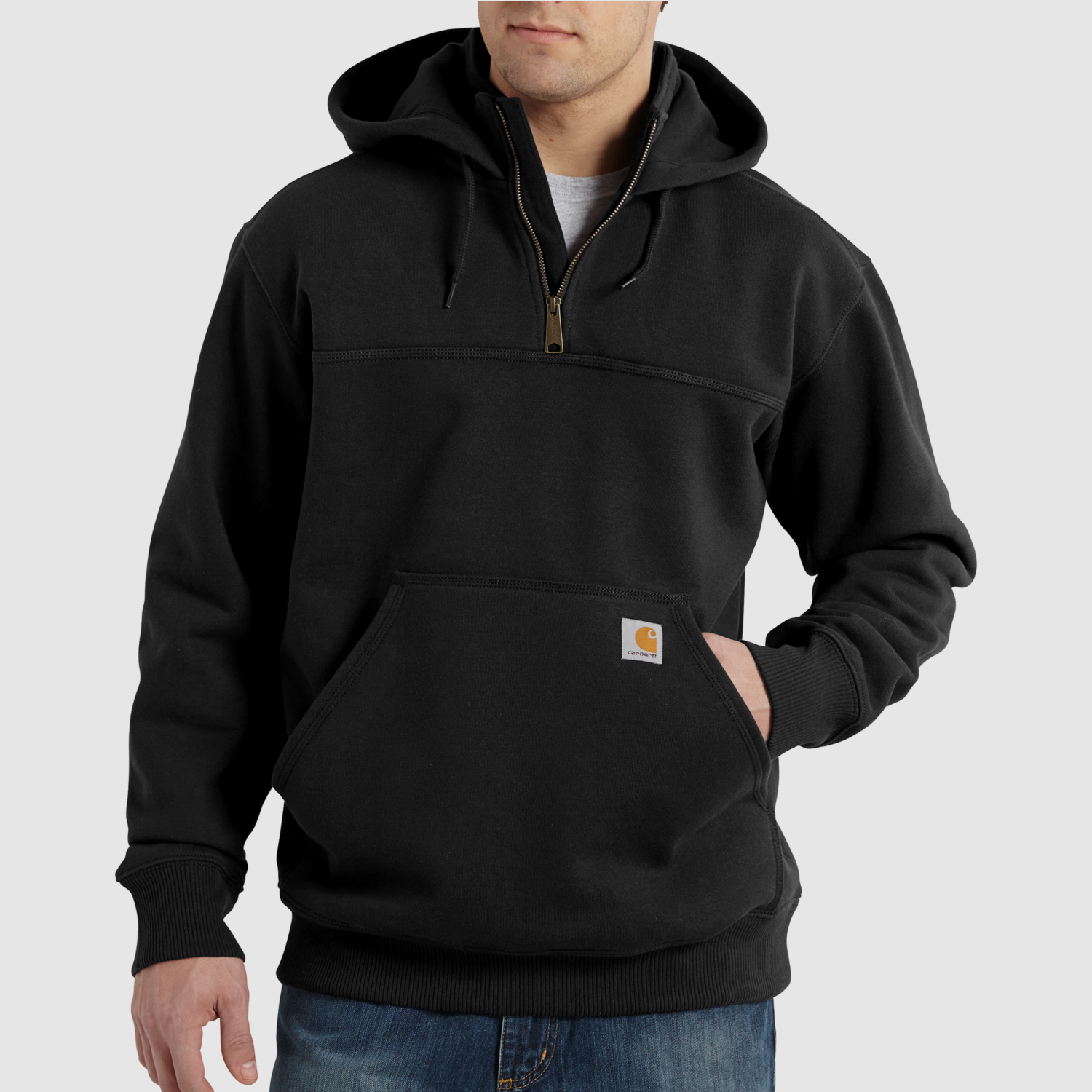 Carhartt Heavyweight Collage-Sweatshirt mit Reißverschluss, Herren, Black, L