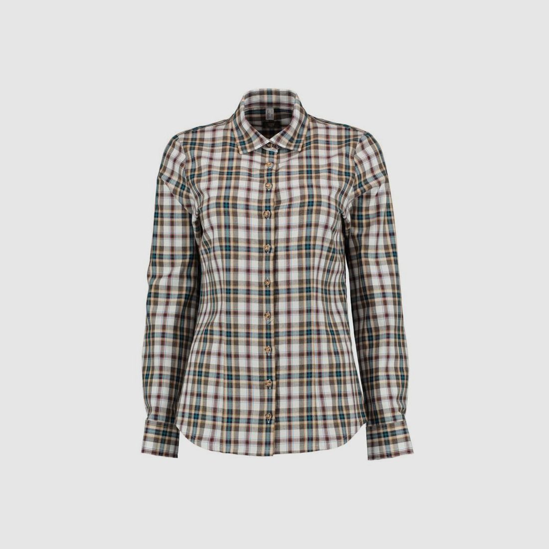 Os Trachten – women's checkered shirt in beige tones