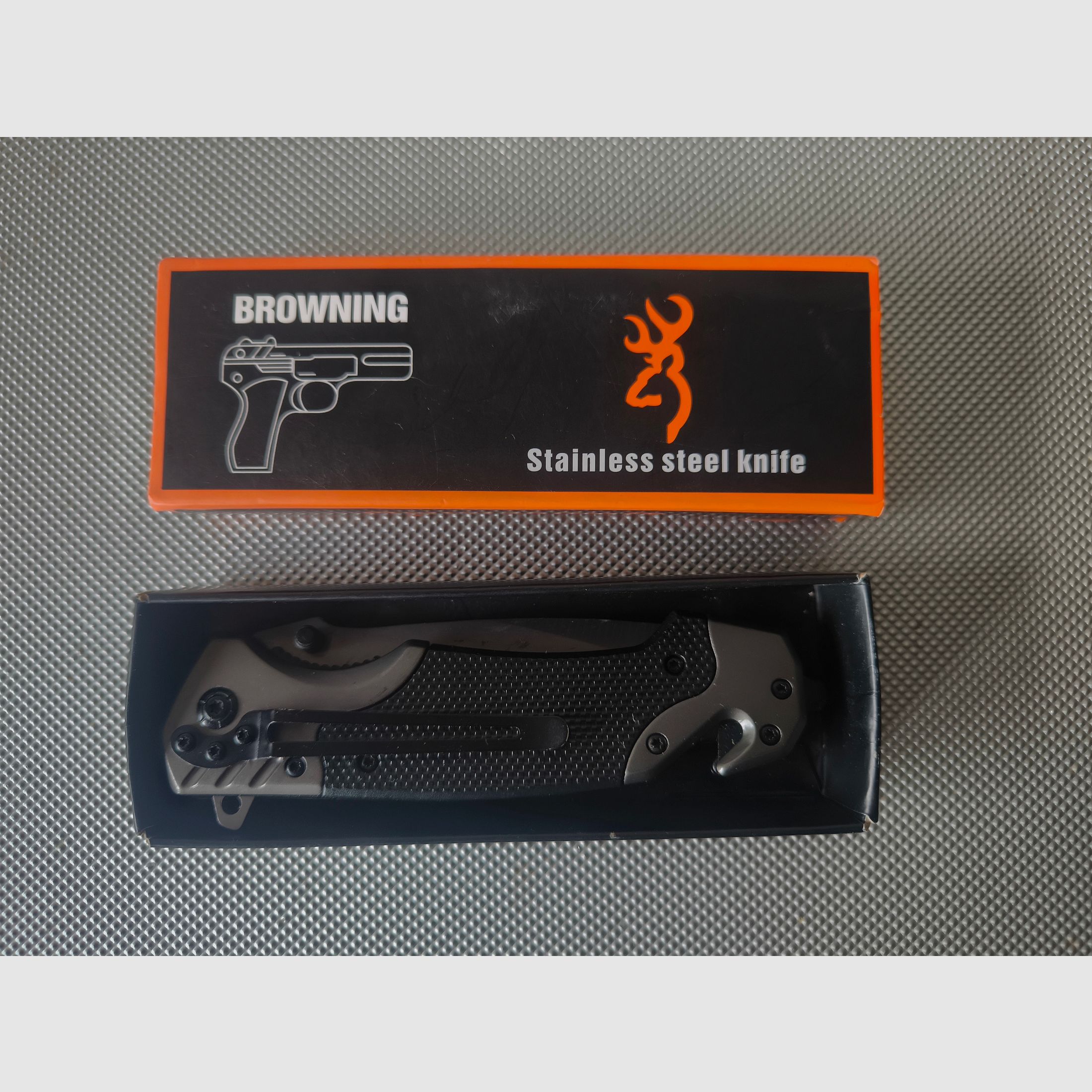 ⚠️ Attention liquidation de collection, couteau pliant / couteau de secours au design Browning (attention pas un Browning US original!!) pièce de vitrine & inutilisé ainsi que sans rayures