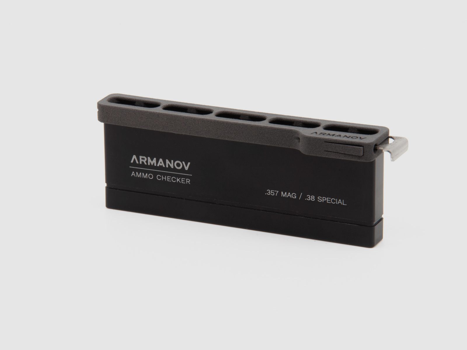 ARMANOV ​​​​​Ammo Checker 10 Rnd with Quick Transfer Cover and OAL Checker - .357 Magnum / .38 Special