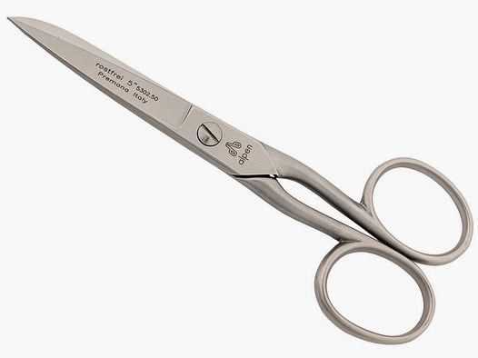 Alpen Haushaltsschere, Stahl AISI 420 rostfrei, mattiert,, Ganzmetallschere, 12.5 cm