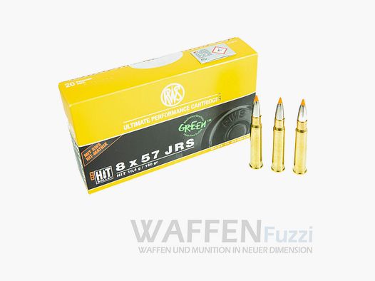 Munition de chasse RWS 8x57IRS HIT verte 160grs