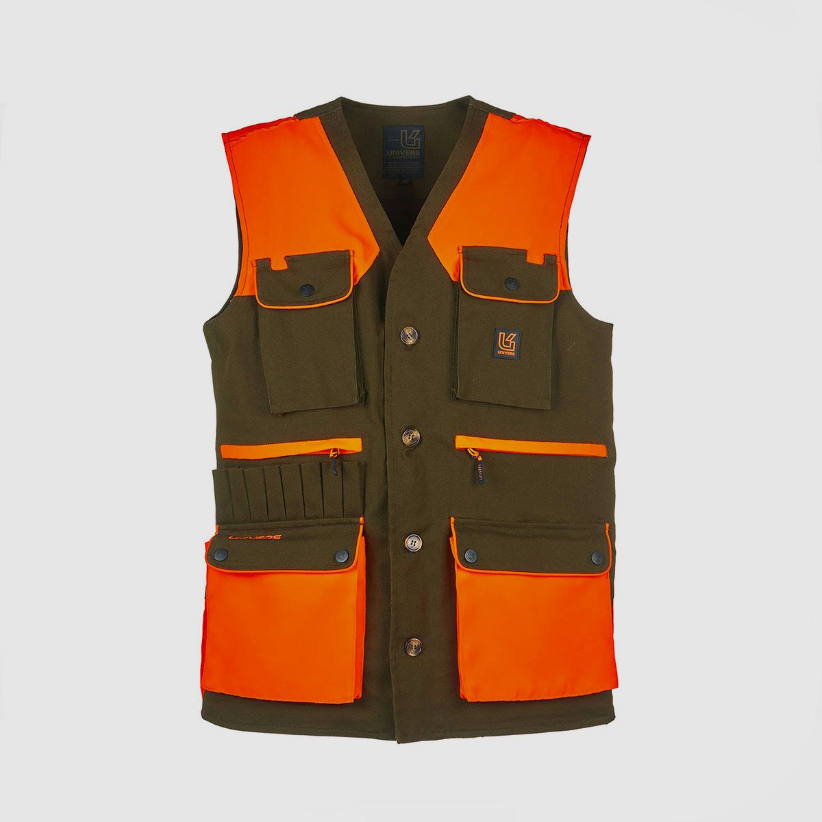 VEST – UNIVERSAL – HUNTING CANVAS AMMO POUCH Green Orange, image 1 of 4