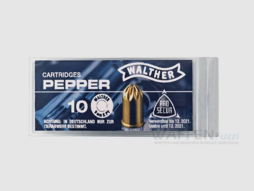 Walther pepper cartridges 9mm revolver 10 shots 120 mg EXTRA STRONG