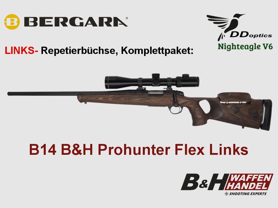 Bergara B14 B&H Prohunter Flex LEFT-hand stock, DDoptics Nighteagle fully assembled / Optional: suppressor