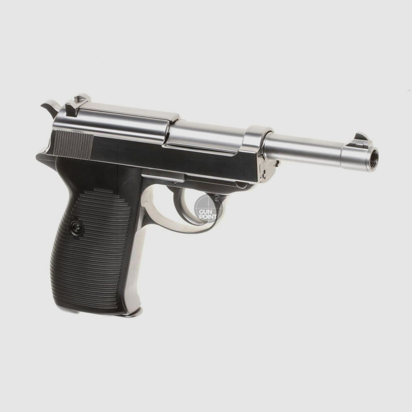 Softair - Pistole - WE P38 Full Metal GBB-Silver - ab 18, ber 0,5 Joule